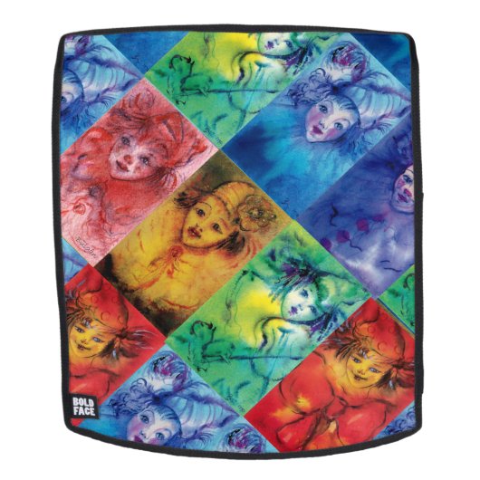 CLOWNS COLLECTIE Venetian Masquerade Facets Rugtassen (Verwijderbaar gezicht)