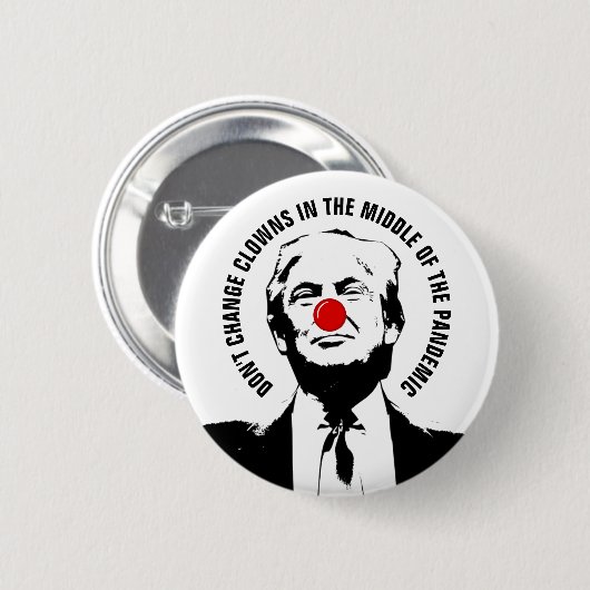 Clowns en de pandemie ronde button 5,7 cm (Voorkant /achterkant)
