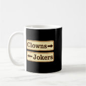 Clowns en grappenmakers retro grappig sarcastische koffiemok (Links)