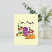 Clowns en kaarsen 2e verjaardag Tshirts en geschen Briefkaart (Staand voorkant)