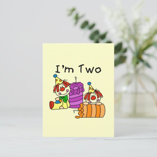 Clowns en kaarsen 2e verjaardag Tshirts en geschen Briefkaart (Staand voorkant)