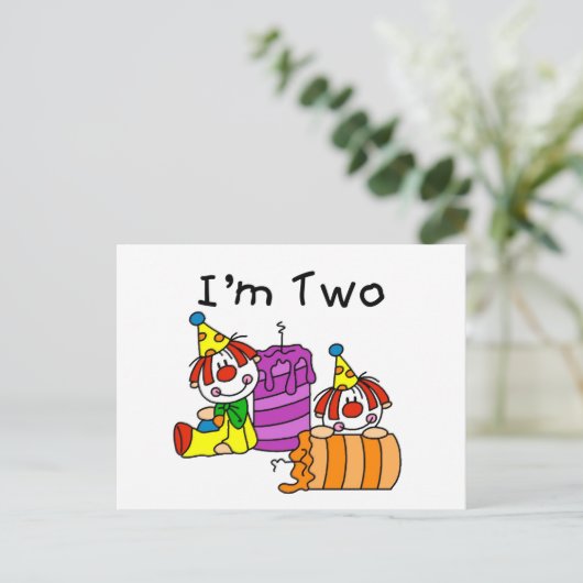 Clowns en kaarsen 2e verjaardag Tshirts en geschen Briefkaart (Staand voorkant)
