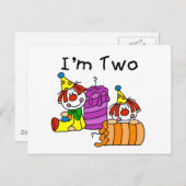 Clowns en kaarsen 2e verjaardag Tshirts en geschen Briefkaart (Voorkant / Achterkant)