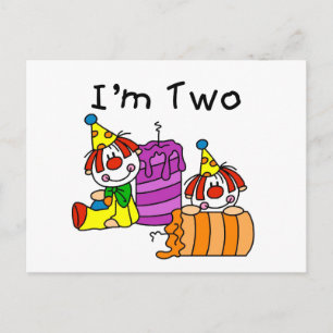 Clowns en kaarsen 2e verjaardag Tshirts en geschen Briefkaart