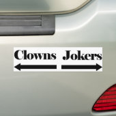 Clowns en okers bumpersticker (Op auto)