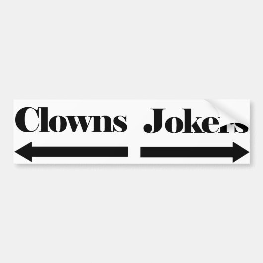 Clowns en okers bumpersticker (Voorkant)