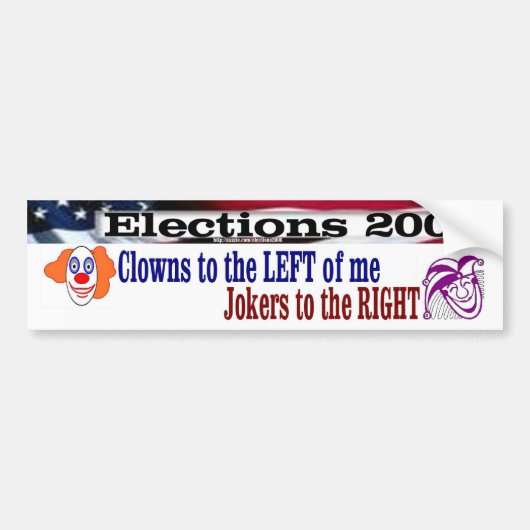 Clowns en okers bumpersticker (Voorkant)