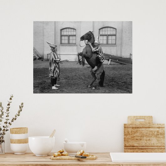  Clowns en paarden Poster (Keuken)