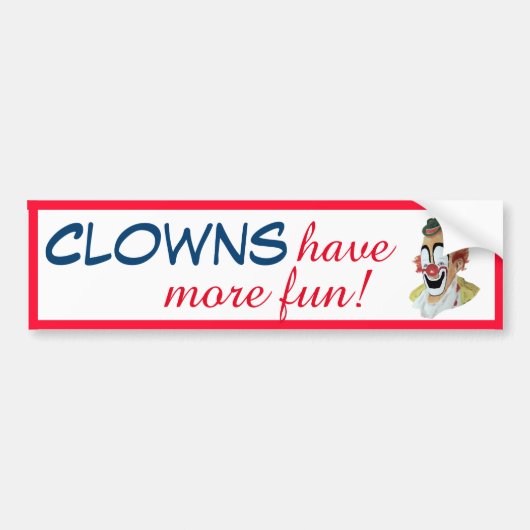 Clowns hebben meer flauwte #4 bumpersticker (Voorkant)