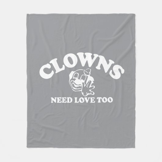 Clowns hebben ook liefde nodig fleece deken (Voorkant)