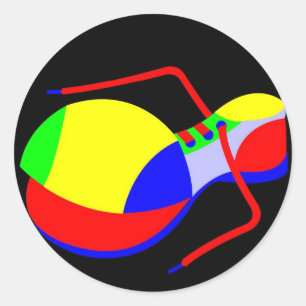 Clown's hoefijzer ronde sticker