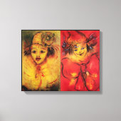 CLOWNS IN GEEL EN ROOD CANVAS AFDRUK (Voorkant)