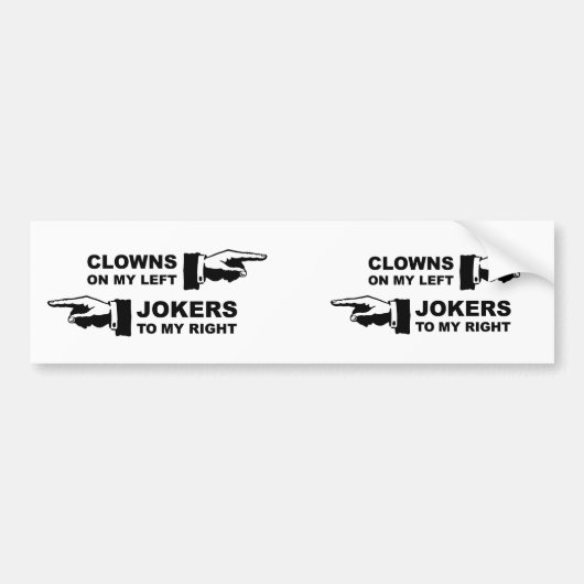 Clowns & Jokers Humor Bumpersticker (Voorkant)