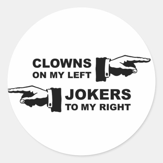 Clowns & Jokers Humor Ronde Sticker (Voorkant)