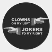 Clowns & Jokers Ronde Sticker (Voorkant)