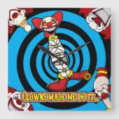 Clowns Made Me Do It! Blue BG Wall Clock Vierkante Klok (Voorkant)