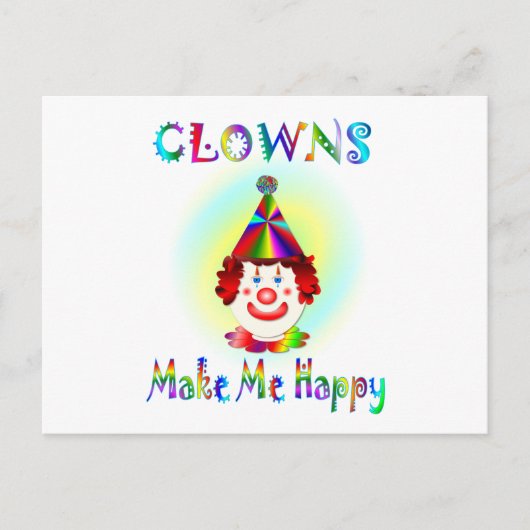 Clowns maken me gelukkig briefkaart (Voorkant)
