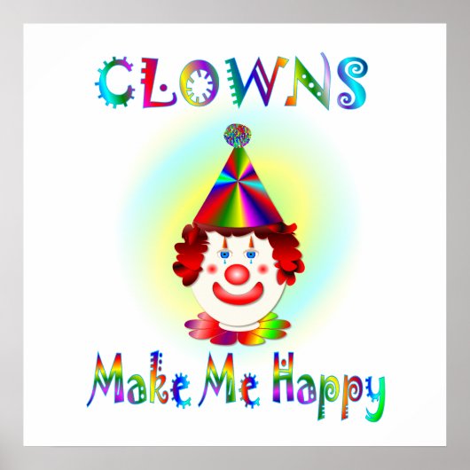 Clowns maken me gelukkig poster (Voorkant)