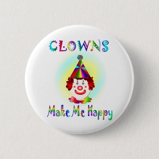 Clowns maken me gelukkig ronde button 5,7 cm (Voorkant)