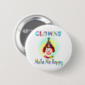 Clowns maken me gelukkig ronde button 5,7 cm (Voorkant /achterkant)