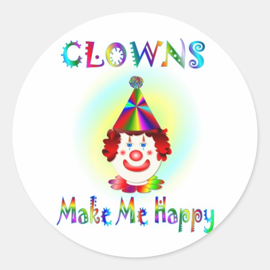 Clowns maken me gelukkig ronde sticker (Voorkant)