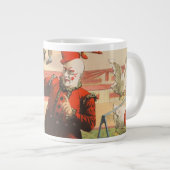 Clowns met optredende ganzen, hanen en ezels. grote koffiekop (Voorkant rechts)