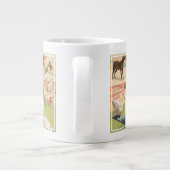 Clowns met optredende ganzen, hanen en ezels. grote koffiekop (Achterkant)