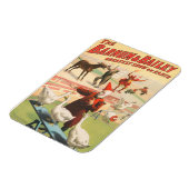 Clowns met optredende ganzen, hanen en ezels. magneet (Linkerzijde)