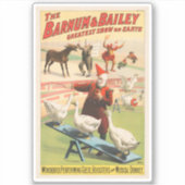 Clowns met optredende ganzen, hanen en ezels. sticker (Voorkant)