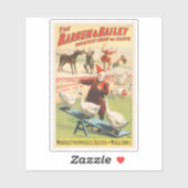 Clowns met optredende ganzen, hanen en ezels. sticker (Vel)