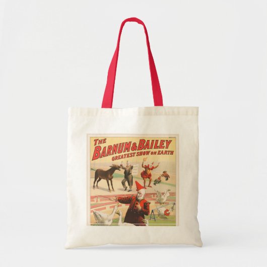 Clowns met optredende ganzen, hanen en ezels. tote bag (Voorkant)