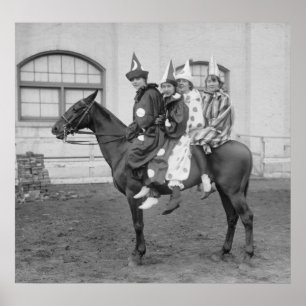 Clowns op een paard, 1915 poster