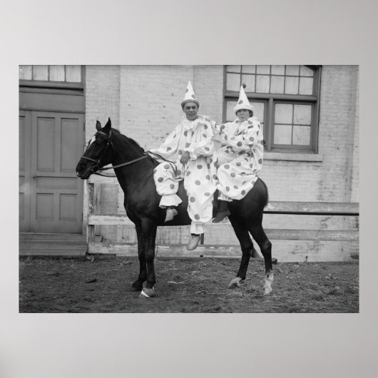 Clowns op een paard poster (Voorkant)