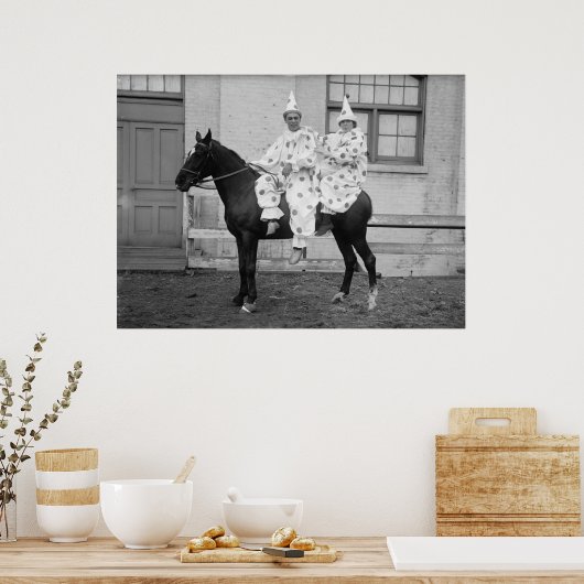 Clowns op een paard poster (Keuken)