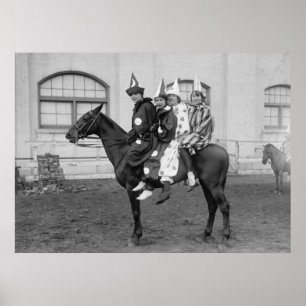 Clowns op een paard poster
