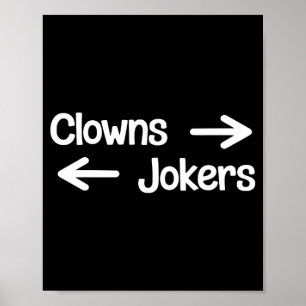 Clowns rechts, grappenmakers links poster