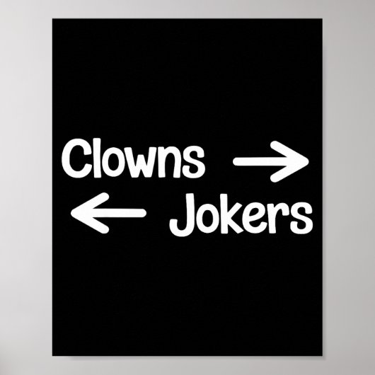 Clowns rechts, grappenmakers links  poster (Voorkant)