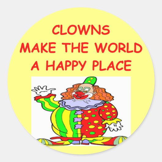 clowns ronde sticker (Voorkant)