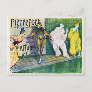clowns thema Franse kunstgalerij en Briefkaart