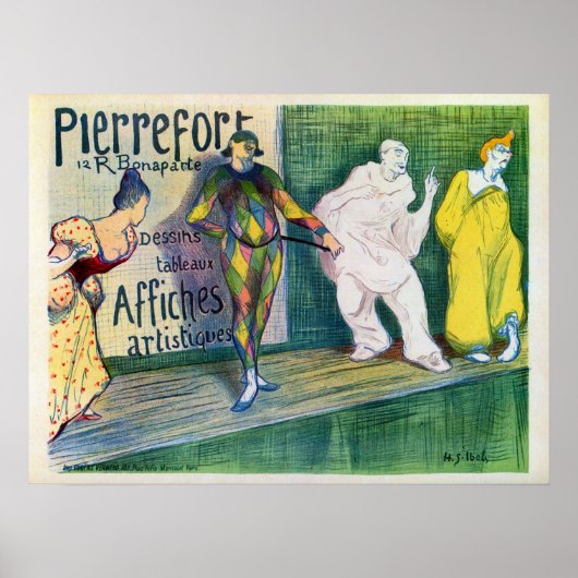  clowns thema Franse kunstgalerij en Poster (Voorkant)