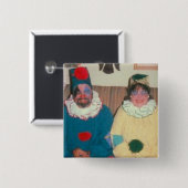 clowns vierkante button 5,1 cm (Voorkant /achterkant)