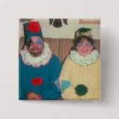 clowns vierkante button 5,1 cm (Voorkant)