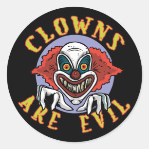 Clowns zijn Evil Stickers/Envelope Seals Ronde Sticker
