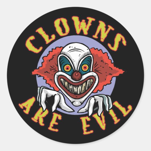 Clowns zijn Evil Stickers/Envelope Seals Ronde Sticker (Voorkant)
