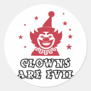 Clowns zijn kwaadaardig ronde sticker