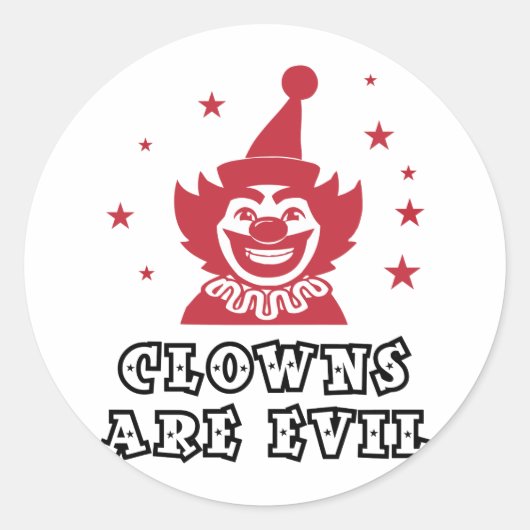 Clowns zijn kwaadaardig ronde sticker (Voorkant)