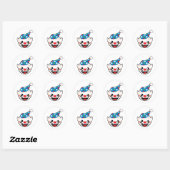clownsgezicht ronde sticker (Vel)