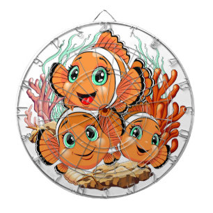 Clownvis Cartoon Grappig Familie Onderwater Dartbord