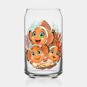 Clownvis Cartoon grappige Familie Onderwater Blikvorm Glas