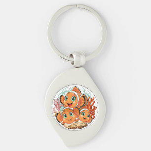 Clownvis Cartoon knuffel Familie Onderwater Sleutelhanger